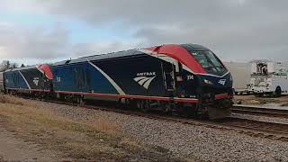 Amtrak Empire Builder 8  Reeseville WI 12  30  2023 [upl. by Sivehc108]