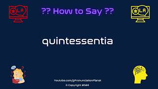 How To Pronounce quotquintessentiaquot Correctly Hardest Words In Latin [upl. by Flagler]