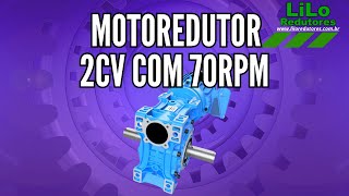 Motoredutor WCG01 com Motor de 2cv e 70rpm Weg Cestari Trifásico 125 NDJ [upl. by Poliard315]