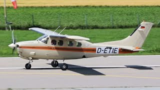 Cessna P210N Taxiing  Take Off Augsburg Airport [upl. by Gokey78]