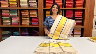 Premium Handloom cotton Kerala Sarees [upl. by Churchill]