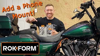 Rokform Phone Mount Install on a Harley Davidson Road Glide [upl. by Naitsirhk]