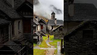 strolling through the villages in Ticino Switzerland🍂 switzerland fall rain ticino [upl. by Lateehs]