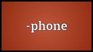 phone Meaning [upl. by Lieno]