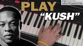 Kush by Dr Dre PIANO Tutorial  Free SHEET MUSIC  How To Play Chords Akon Snoop Dogg [upl. by Yeltihw]