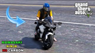 GTA 5 Kawasaki Ninja H2 Carbon Bike Gameplay  Fastest Bike In GTA V  King Gamerz [upl. by Otrebire497]