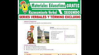 TEMA 4  SERIES VERBALES Y TÉRMINOS EXCLUIDOS RAZONAMIENTO VERBAL SEGUNDO DE SECUNDARIA [upl. by Oletta]