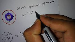 Capacitance of Spherical Capacitor with dielectric  JEE  ELECTROSTATICS [upl. by Lou]