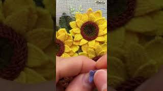 3D Embroidery Floral Magic Mastering Chain Woven Picot Stitch needleweaving 3dembroiderytutorial [upl. by Nesral]