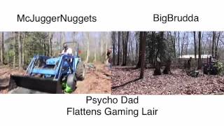 Psycho Dad Flattens Gaming Lair Both Angles [upl. by Novihc]