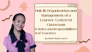 Learnercentered Classroom Roles and Responsibilities of Teachers [upl. by Alekehs182]