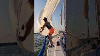 Perfect Foredeck Spinnaker Gybe on a J105 sailboat sailingboat motivation boats [upl. by Leirbag446]