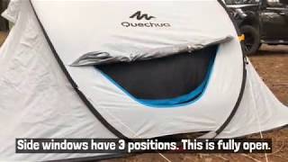 Quechua 2 Seconds Pop Up Tent quotFresh amp Blackquot 3 Person Tent Review and Pack Down [upl. by Lorrimer]