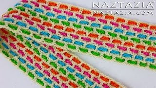 HOW to CROCHET WOVEN SCARF  DIY Tutorial Easy Scarves by Naztazia [upl. by Eilsil680]