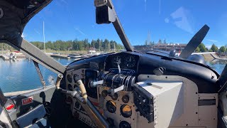 Sechelt to Vancouver de Havilland DHC2 Beaver Orcas cockpit view [upl. by Adelle]