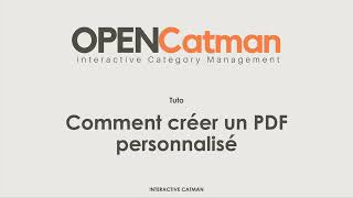 Comment créer un PDF personnalisé dans OPENCatman [upl. by Lemkul]