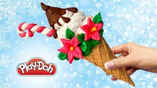 Christmas Ice Cream Play Doh Surprise How to make Xmas Gift Out of Play Doh DIY [upl. by Somerset]