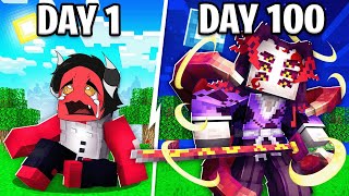 I Survived 100 days in Demon Slayer Minecraft as a DEMON for REVENGE [upl. by Ebberta]