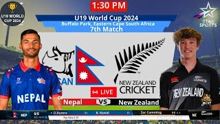 🔴 Live NEP vs NZ U19  7th Match Live  NEPAL vs NEW ZEALAND Live  cricketlive [upl. by Nraa]