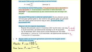 2023I Zwemtijden en FINApunten vraag 18 en 19 VWO wiskunde A [upl. by Ymmac]
