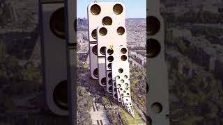 Domino Effect The largest domino simulation on Real Footage shorts format [upl. by Meade514]