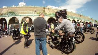 starting a vintage motorcycle pioneer run Brighton [upl. by Neau]