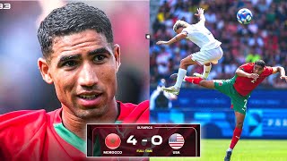 Achraf Hakimi Goal Today in Morocco vs USA Highlights  Olympic Games Paris 2024 [upl. by Hterrag345]