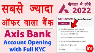 Axis Bank Account Opening Online  Axis bank account kaise khole mobile se  Axis bank video kyc [upl. by Mariandi641]