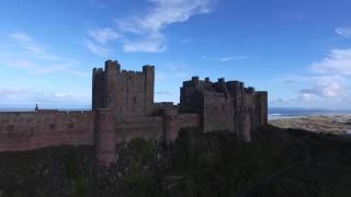 Bamburgh Castle Northumberland in 4K DJI Inspire 1 [upl. by Aniwde]