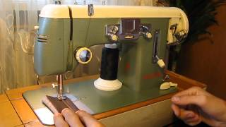 Sewing machine Швейная машина Gritzner 01022 test кожа [upl. by Aihpledalihp]