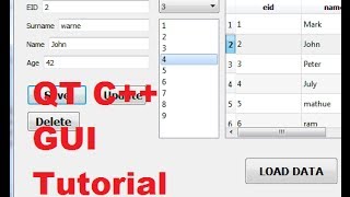 QT C GUI Tutorial 22 Database values in QlineEdit or textbox if select QListView [upl. by Asselem939]