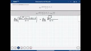 Grenzwert mit Wurzel in MathWeb [upl. by Schwing605]