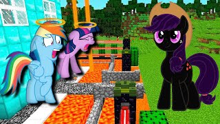 Angel My Little Pony vs Ender Apple Jack in Minecraft [upl. by Kcirddor]