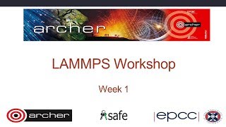 LAMMPS Workshop 2019  Week 1 [upl. by Rimaa]