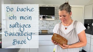 SAUERTEIGBROT selber backen  VollkornSauerteigbrot ohne Kneten  No knead Bread  Vollkornbrot [upl. by Ahsenwahs933]