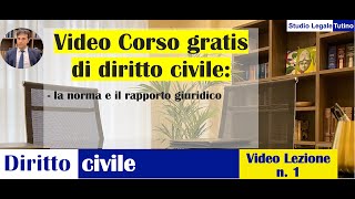 Diritto Civile  Video lezione n1 La norma e il rapporto giuridico [upl. by Valleau652]