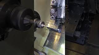 cnc lathe machining a brass part [upl. by Varuag]