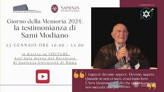 Giorno della Memoria 2024 la testimonianza di Sami Modiano [upl. by Delgado870]