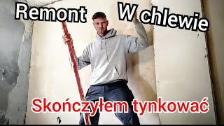 remont w chlewie 🏠 skończyłem tynkować najgorsza robota zrobiona [upl. by Chem573]