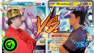 Playing Pros for Charity  Palkia Noctowl vs Miraidon [upl. by Novello738]