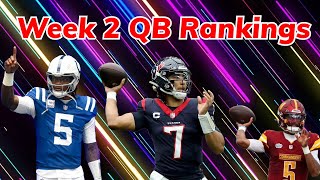 Fantasy Football  Week 2 QB Rankings [upl. by Adnale]