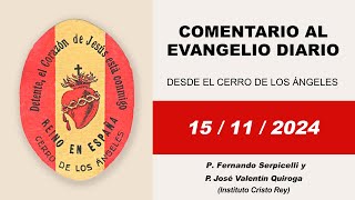 Breve comentario al Evangelio Diario  15 de noviembre de 2024 [upl. by Dleifrag]