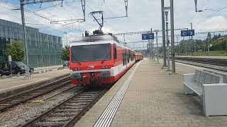 Ein RHB BDeh 25 36 Rorschach  Heiden  Bahn bei der Abfahrt in Rorschach [upl. by Ihsir]