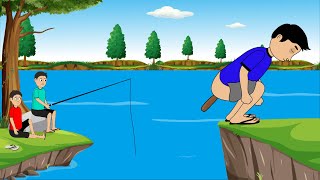 Gagal Mancing Terbaru Vs Gagal Berenang  Kartun Lucu  Funny Cartoon Part 1 [upl. by Ahtrim]