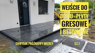 Projekt Drogbruk  Taras  Wejście  Wjazd  Płyty gresowe oraz betonowe cz 1 brukarz paving [upl. by Nagle576]