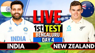 India vs New Zealand 1st Test Day 4  IND vs NZ Live Match  Live Cricket Match Today Session 2 [upl. by Ricker928]