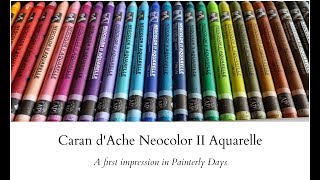 Caran dAche Neocolor II Aquarelle  A first impression [upl. by Oluas]