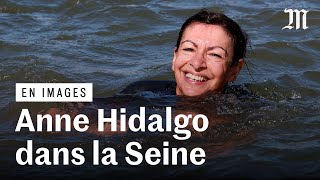 Anne Hidalgo s’est baignée dans la Seine à quelques jours des JO de Paris 2024 [upl. by Egroej]