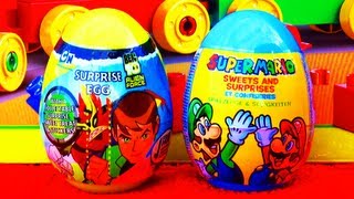 Surprise Eggs Ben 10 Alien Force Toys Super Mario Bros Toy Surprises like Kinder Surprise [upl. by Allcot]