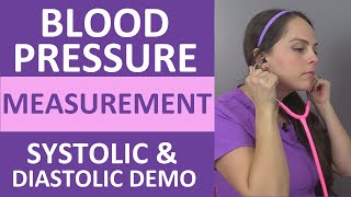 How to Take a Blood Pressure Measurement Systolic and Diastolic Sounds Nursing Clinical Skill [upl. by Packer209]